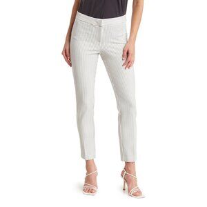 NWT Womens Size 6 6x29 Amanda & Chelsea Gray White Stripe Print Ponte Pants NEW